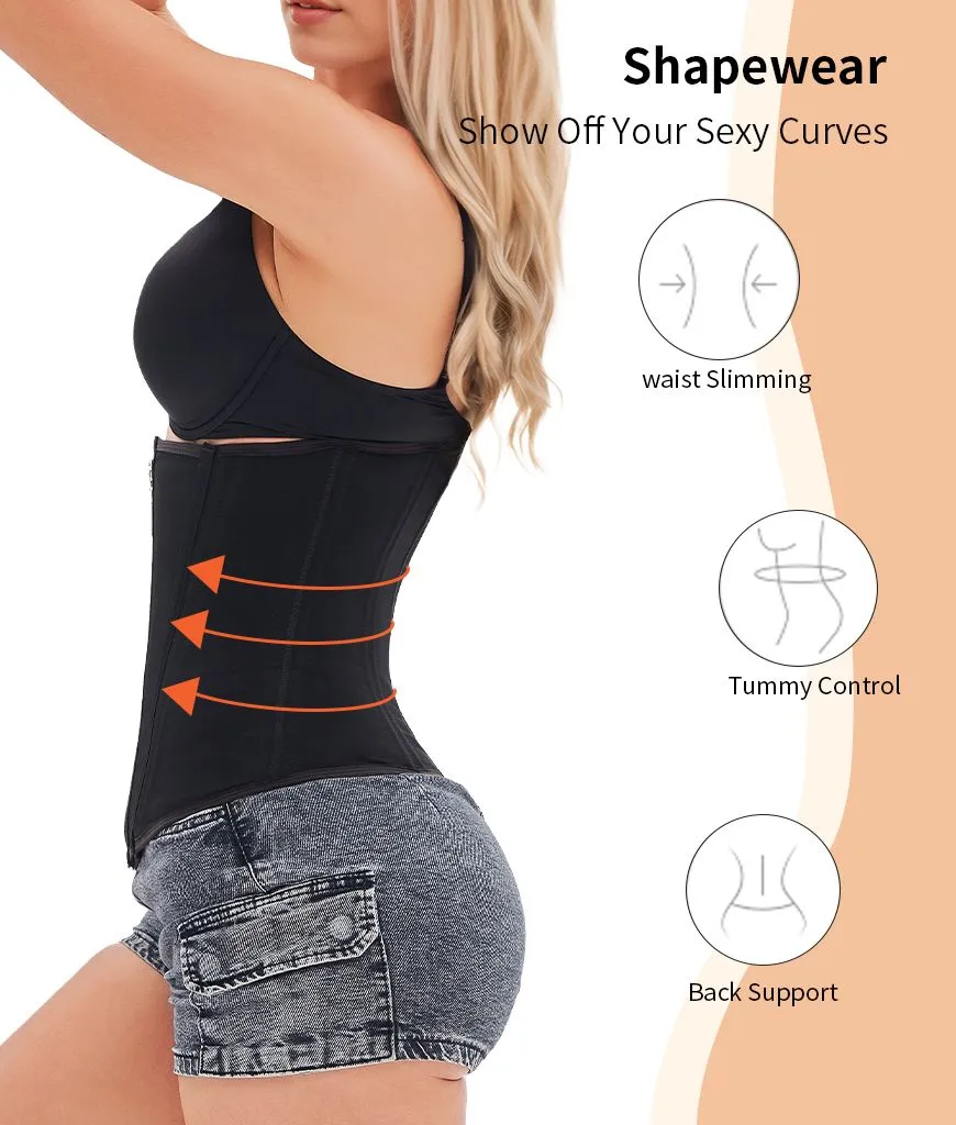 Cincher Trainer with Steel Women Hour Waist Shapewear Trainers Waist Torso Faja Boned Corset Waist Corset Glass User-friendly Short Zippe Colombiana Mesh Breathable Trainer Dual-purpose