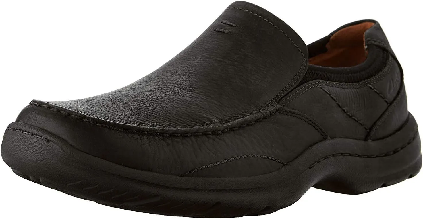 Clarks Niland Energy Mens Black Leather Loafer 15-Extra Wide