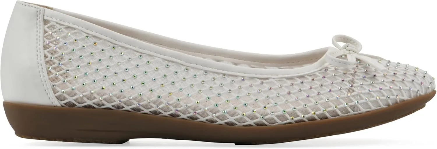 CLIFFS BY WHITE MOUNTAIN Women's Carlicia Cushioned Mesh Ballet Flat