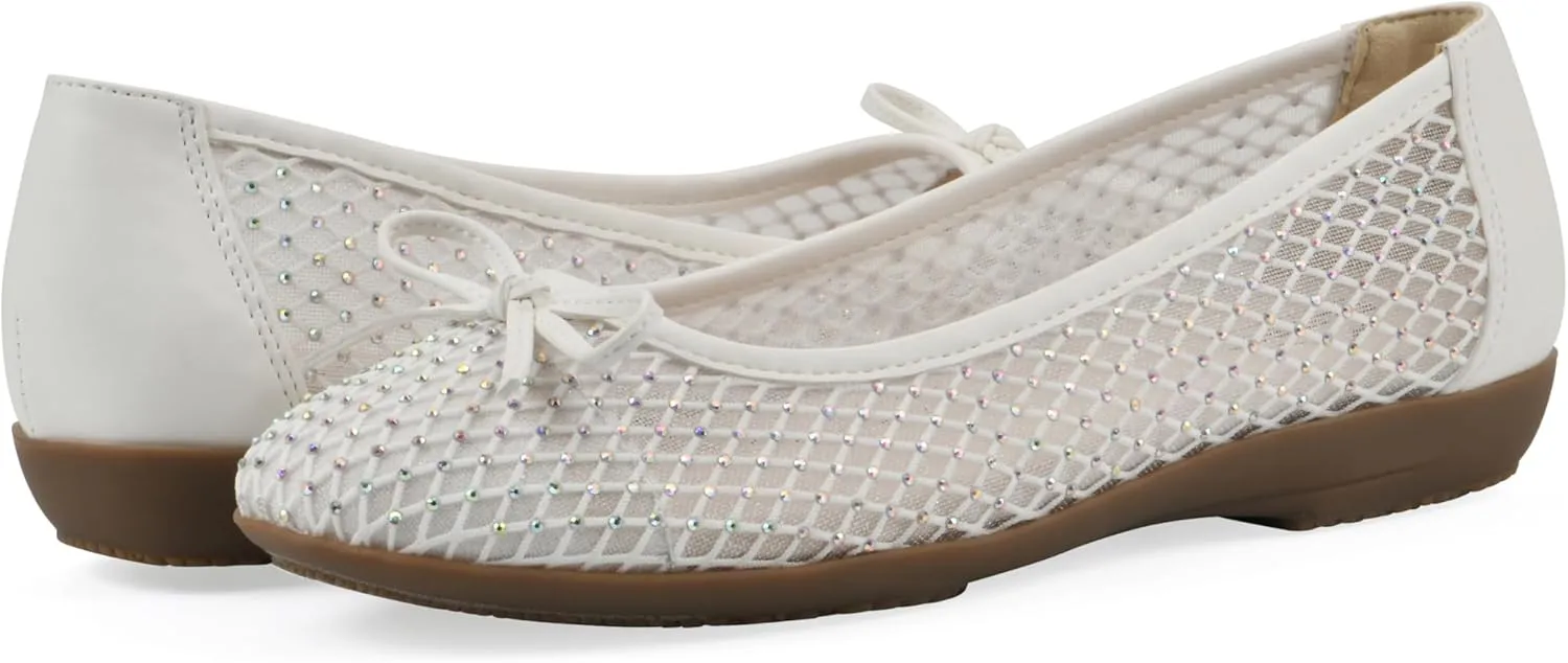 CLIFFS BY WHITE MOUNTAIN Women's Carlicia Cushioned Mesh Ballet Flat