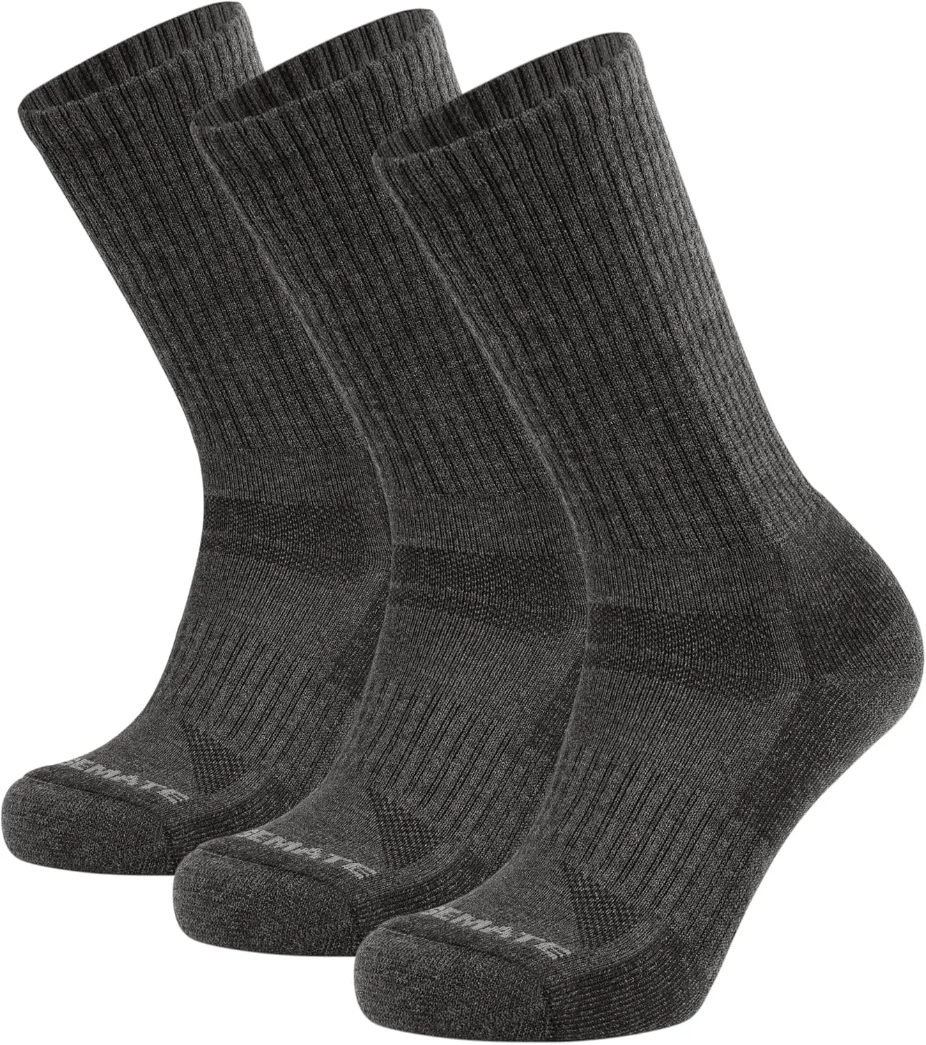 CLOSEMATE Mens Merino Wool Winter Thermal Crew Socks Cushioned Anti Blister Moisture Wicking for Hiking Sports 3 Pairs