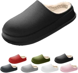 Cloud Slippers Winter, Pillow Warm Fuzzy Cushioned Indoor/Outdoor Slippers, Thick-Sole House Slides for Men & Women