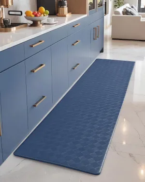 Color&Geometry Kitchen Mats for Floor Cushioned Anti Fatigue, Kitchen Floor Mats Non Slip in Front of Sink, Foam Padded Kitchen Mats for Standing Comfortable, Blue Kitchen Mat 17"X47"