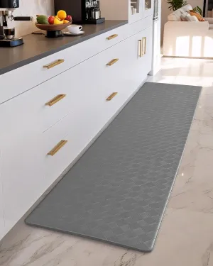 Color&Geometry Kitchen Runner Rugs Non Skid, Kitchen Mats for Floor Cushioned Anti Fatigue, Foam Padded Kitchen Mats for Standing Comfortable, Grey Extra Long Kitchen mat 17"X95"
