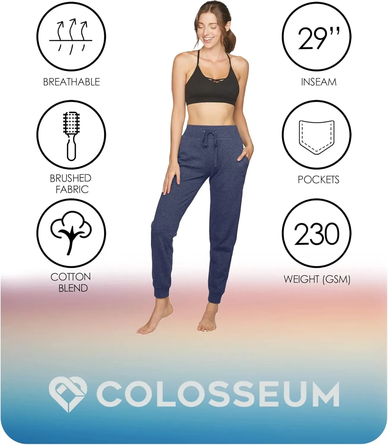 COLOSSEUM Active Women's Grace Fleece Jogger Pant with Pockets