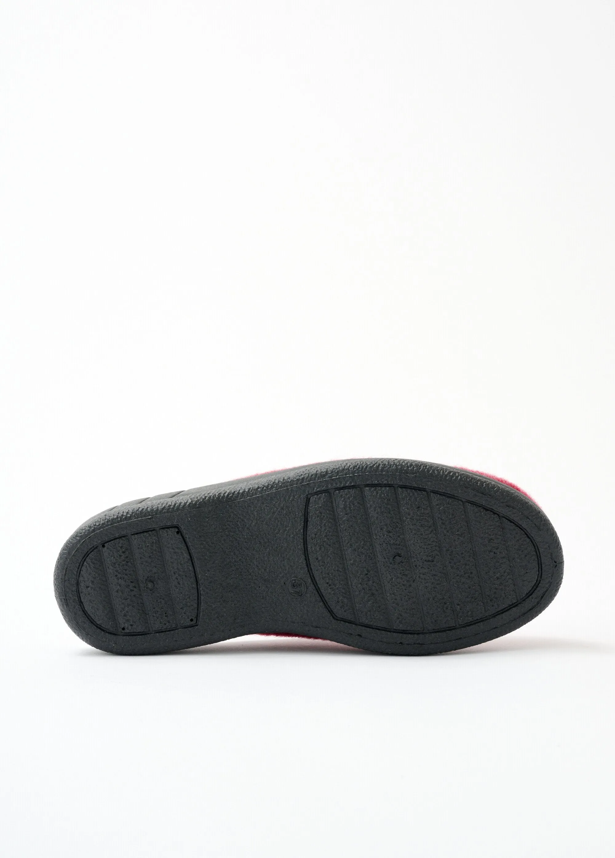 Comfort width embroidered fur-lined mule slippers