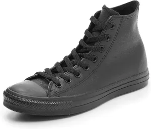 Converse Chuck Taylor Leather High Top Sneaker Black Monochrome 3 M US Men / 5 M US Women