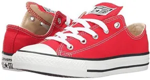 Converse Unisex Low-Top, Red White, 6 US Women