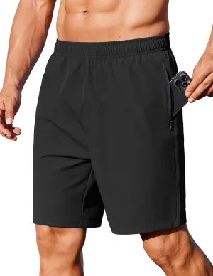 COOFANDY Men's Gym Workout Athletic Shorts Running Jogger Quick Dry Lightweight Shorts with Zipper Pockets