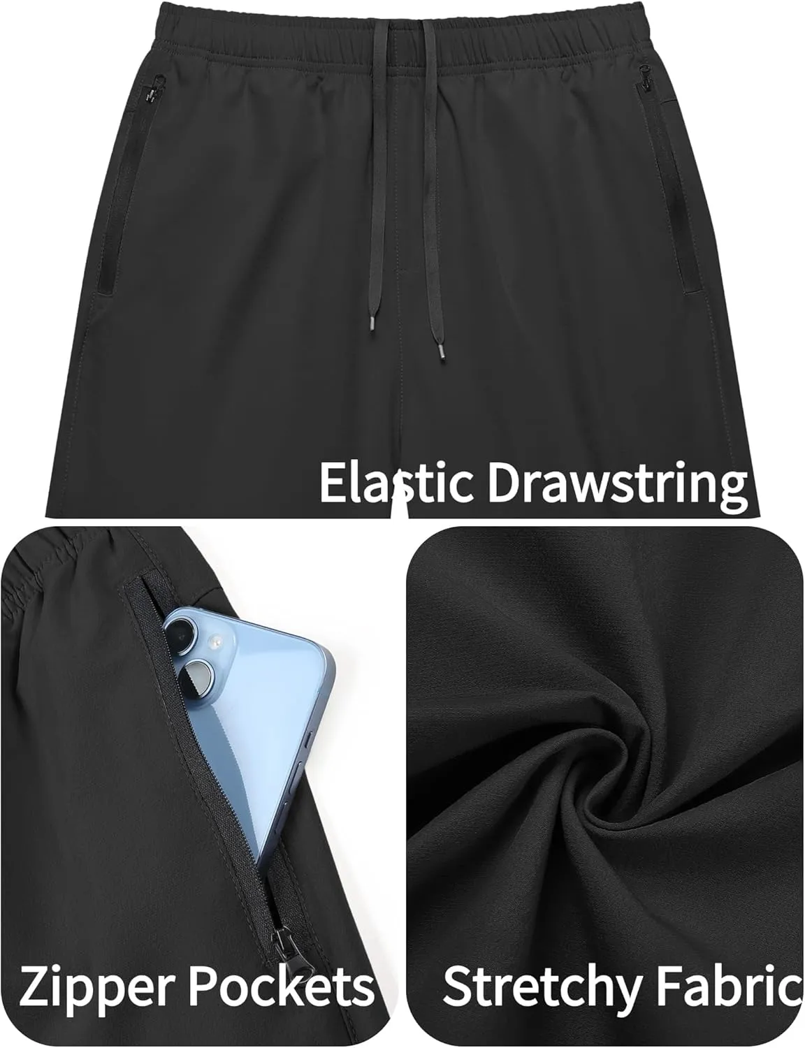 COOFANDY Men's Gym Workout Athletic Shorts Running Jogger Quick Dry Lightweight Shorts with Zipper Pockets