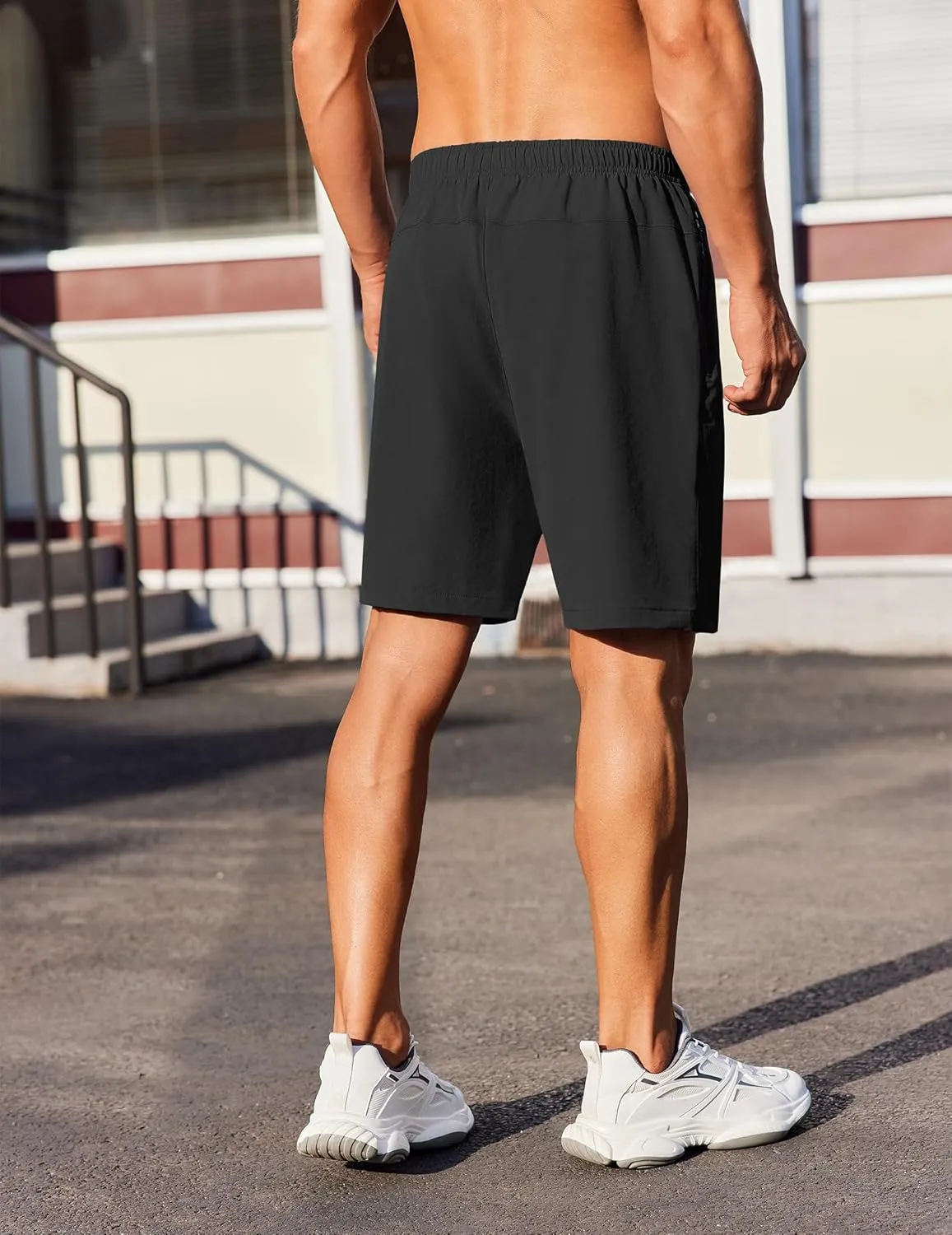 COOFANDY Men's Gym Workout Athletic Shorts Running Jogger Quick Dry Lightweight Shorts with Zipper Pockets