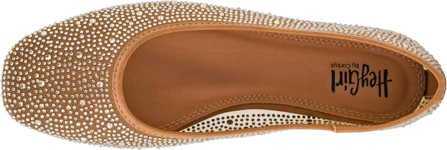 Corkys Footwear Hey Girl It's A Vibe Slip-on Ballerina Flat - Rhinestone Mesh Body, Closed Toe, Breathable and Lightweight Elegance, Comfortable and Lightly Cushioned Insoles