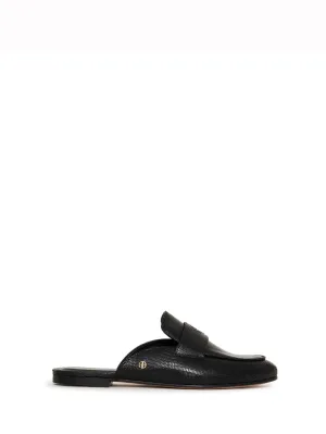 Corrine mules, mini embossed black