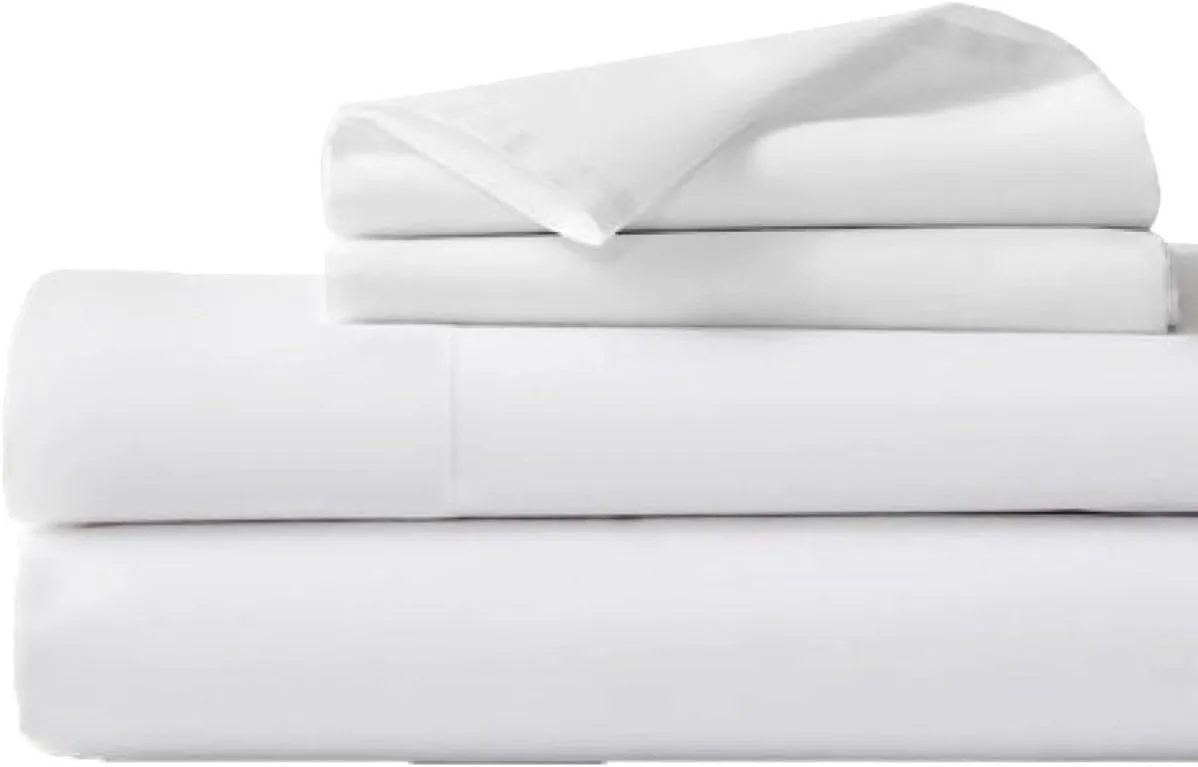 Cot Sheets 30x75-4 Piece Cot Sheets Set - 600 Thread Count - 100% Cotton Cot Size Fitted Sheet - Perfect for Narrow Twin, RV Bunk, Guest Bed Mattress - 4-8" Deep Pocket - White
