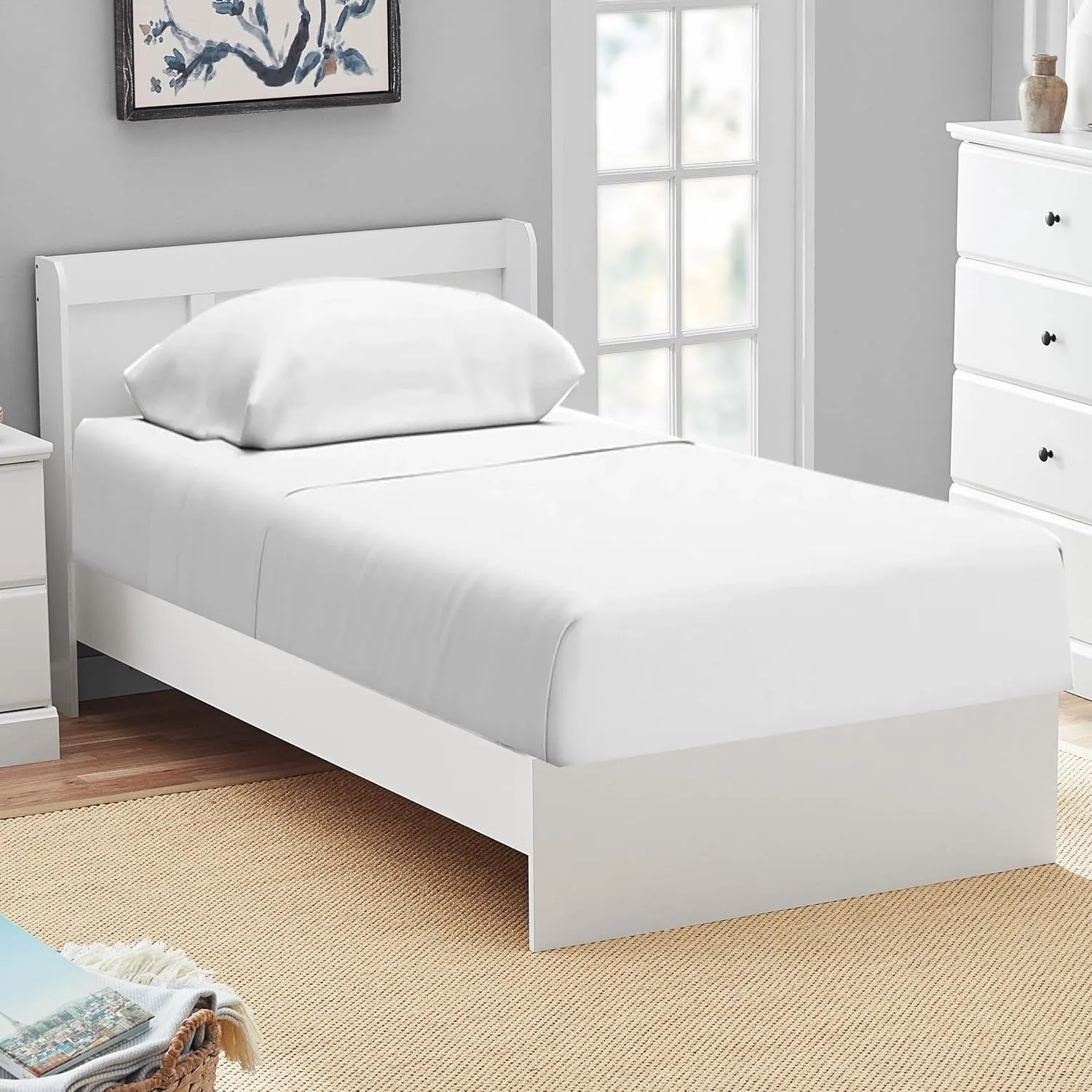 Cot Sheets 30x75-4 Piece Cot Sheets Set - 600 Thread Count - 100% Cotton Cot Size Fitted Sheet - Perfect for Narrow Twin, RV Bunk, Guest Bed Mattress - 4-8" Deep Pocket - White