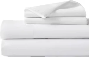 Cot Sheets 30x75-4 Piece Cot Sheets Set - 600 Thread Count - 100% Cotton Cot Size Fitted Sheet - Perfect for Narrow Twin, RV Bunk, Guest Bed Mattress - 4-8" Deep Pocket - White
