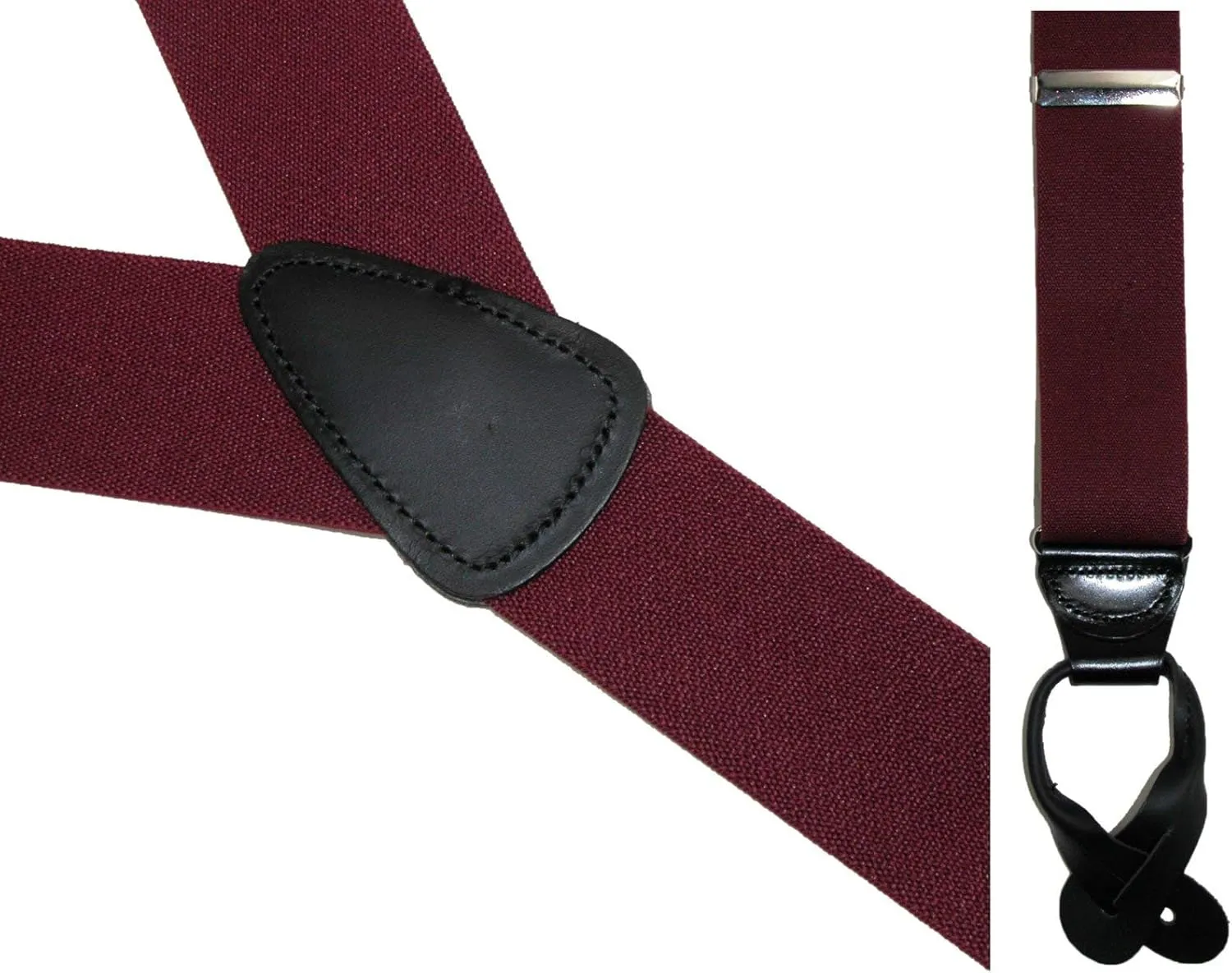 CTM® Men's Elastic Button End Dress Suspender with Bachelor Buttons