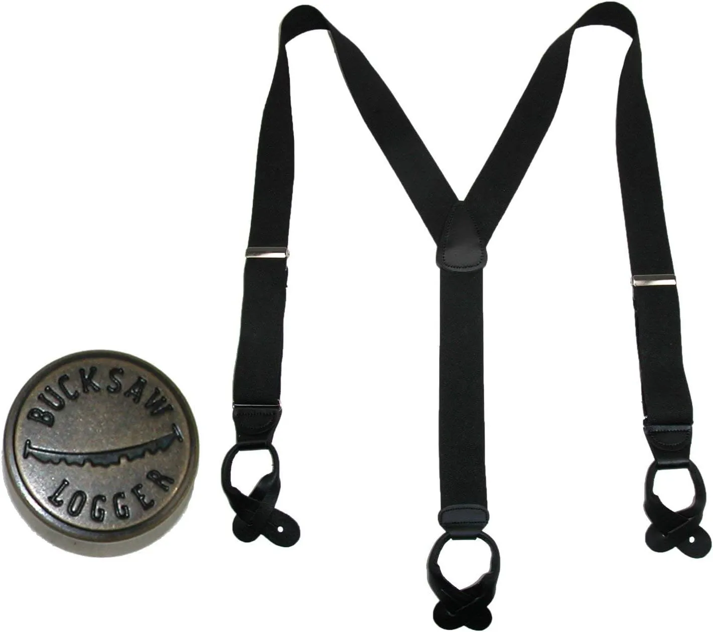 CTM® Men's Elastic Button End Dress Suspender with Bachelor Buttons