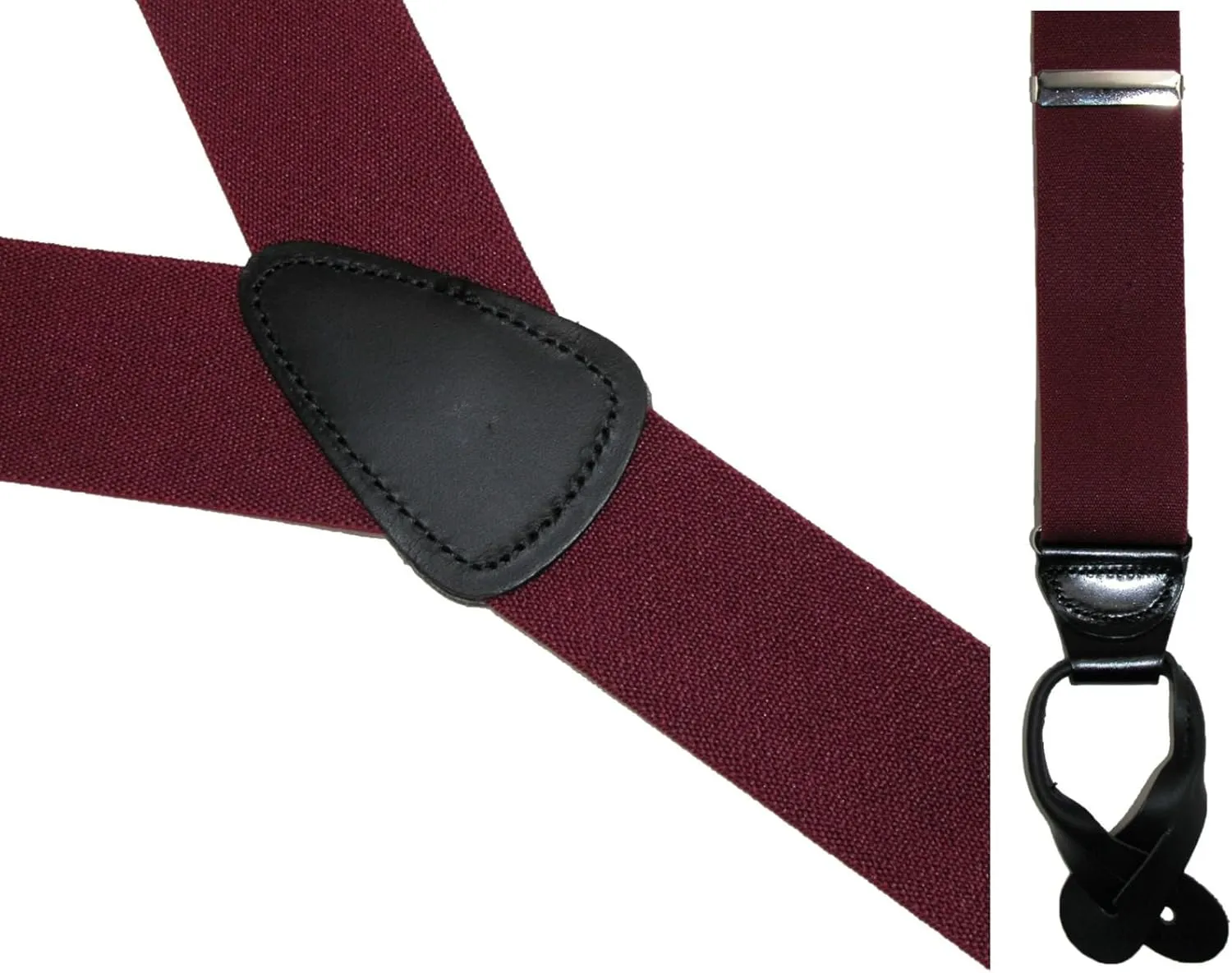 CTM® Men's Elastic Button End Dress Suspender with Bachelor Buttons