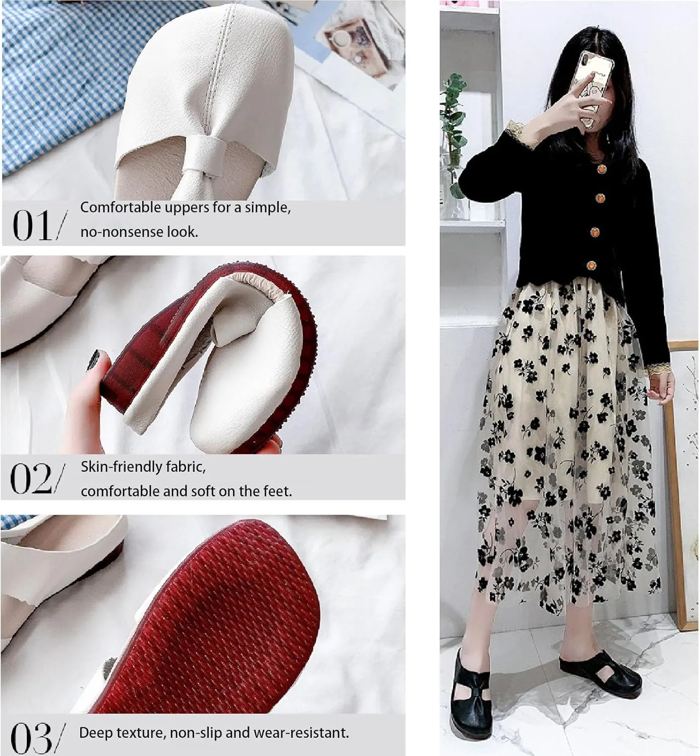 Cut Out Design Flat Mules-Cut Out Mules, 2024 New Women's Round Flat Toe Hollow Out Mules, Non-Slip Flat Mules for Women