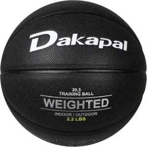 Dakapal Weighted Training Basketball, Leather Trainer Basketball (2.2/3/3.3 lbs Weight & Size 7) Ball for Training and Dribbling Passing, Indoor & Outdoor Usage(DEFLATED)