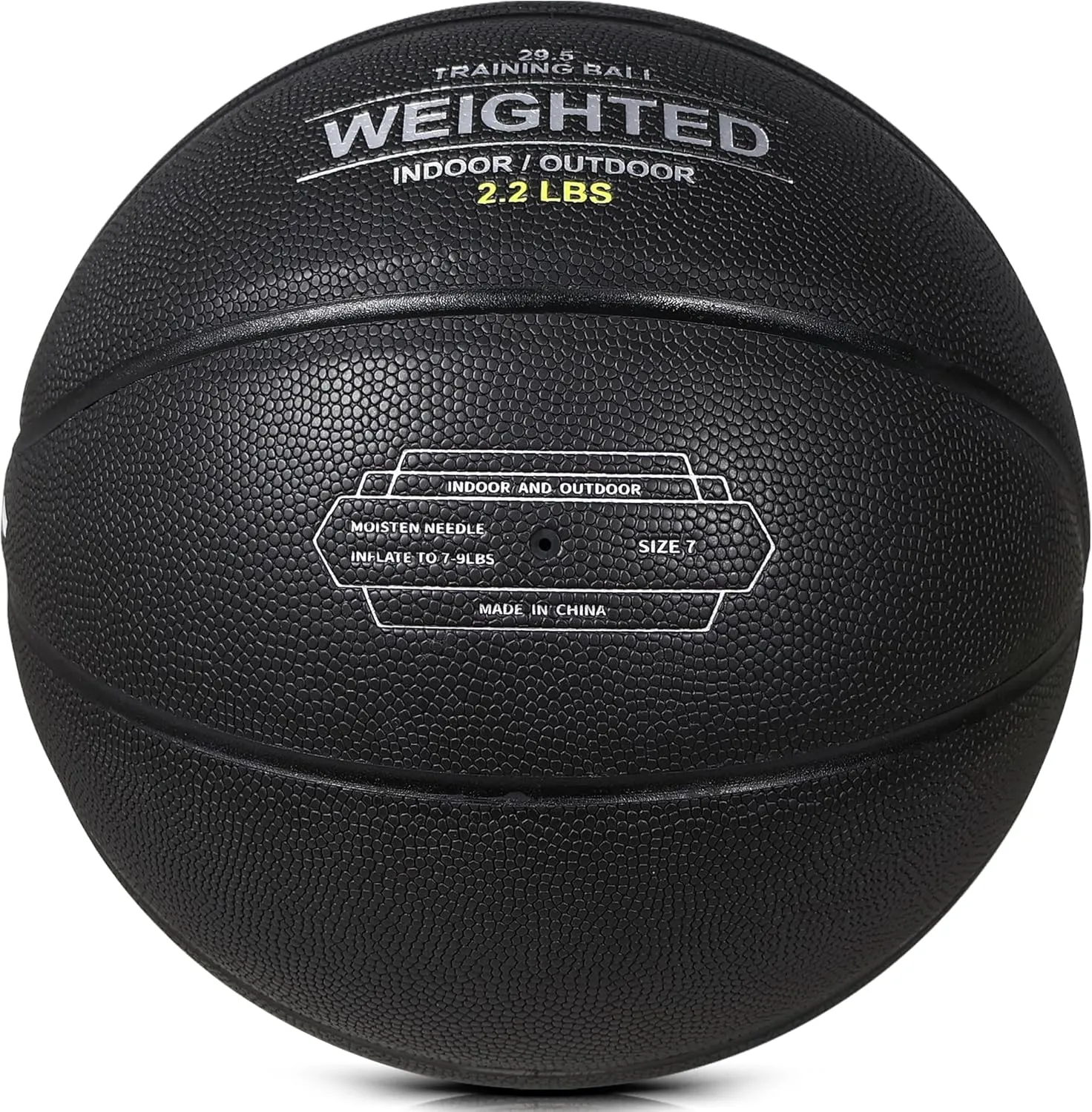 Dakapal Weighted Training Basketball, Leather Trainer Basketball (2.2/3/3.3 lbs Weight & Size 7) Ball for Training and Dribbling Passing, Indoor & Outdoor Usage(DEFLATED)