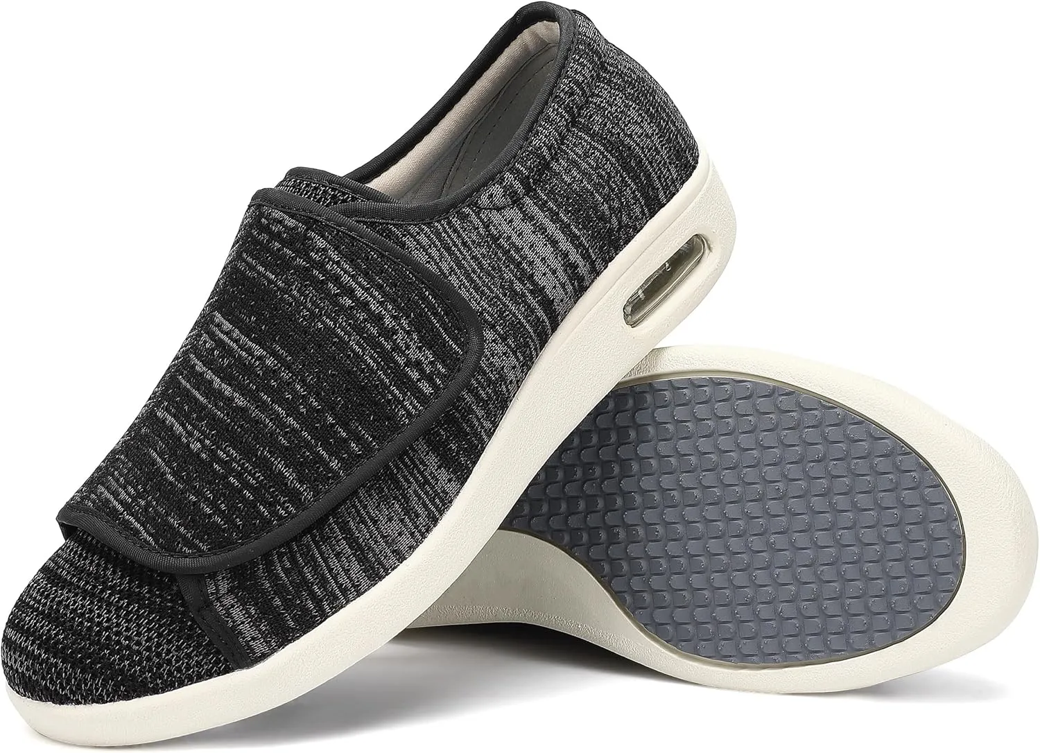 Diabetic Shoes for Men, Wide Width Elderly Men's Shoes, Adjustable Closure Lightweight Breathable, Swollen Feet Walking Edema Sneakers