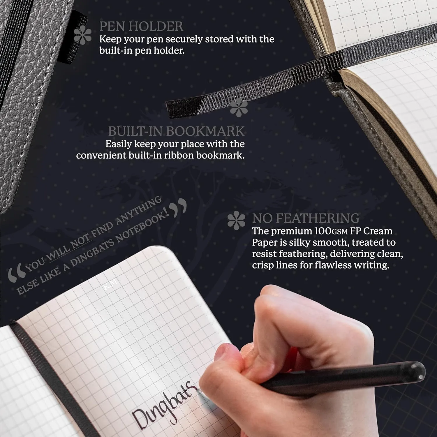 Dingbats* - Wildlife A6 Blank Pocket Notebook - PU Leather Hardcover for Work and Travel Journal - Pocket, Elastic Closure, Pen Holder, Bookmark