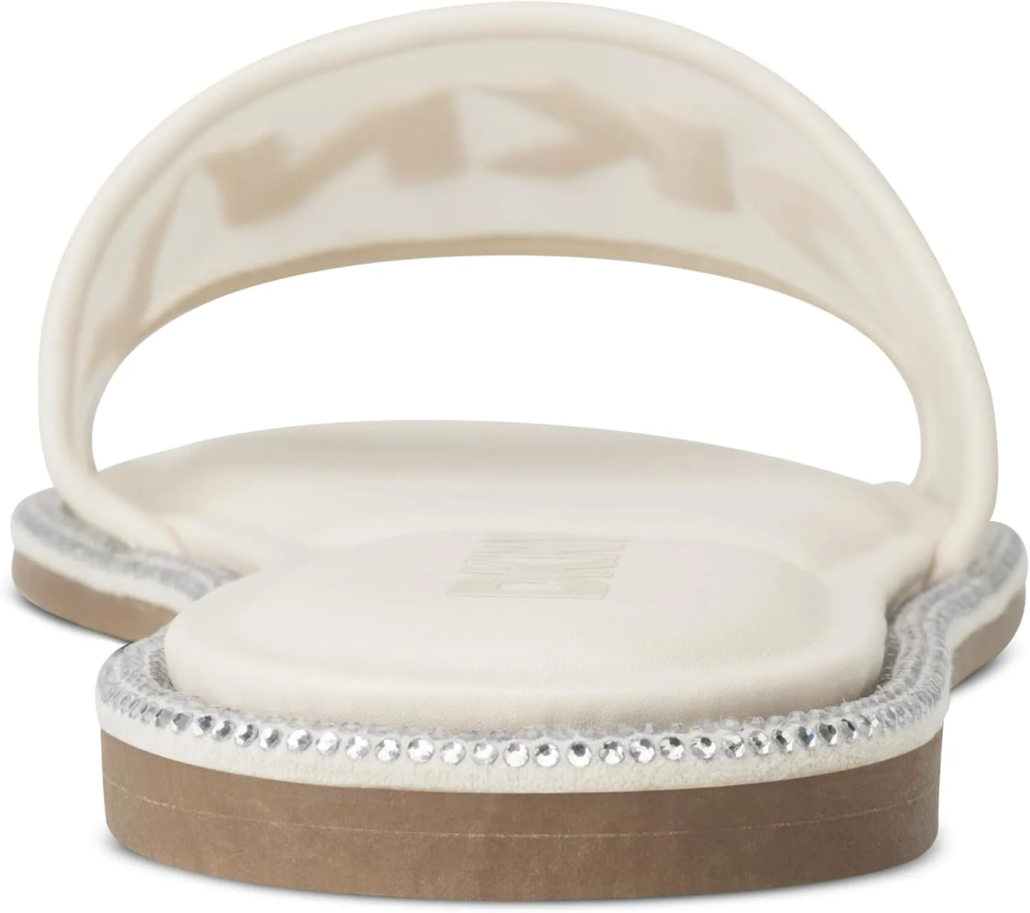 DKNY Women's Badin Studded Flat Sandal with Logo Slide