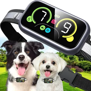 Dog Bark Collar for Large Medium Small Dogs, Smart Barking Collar, Effective No Bark Collar with Adjustable Beep Vibration Correction Modes, Automatic Anti Barking Device, IP67 Waterproof, Black