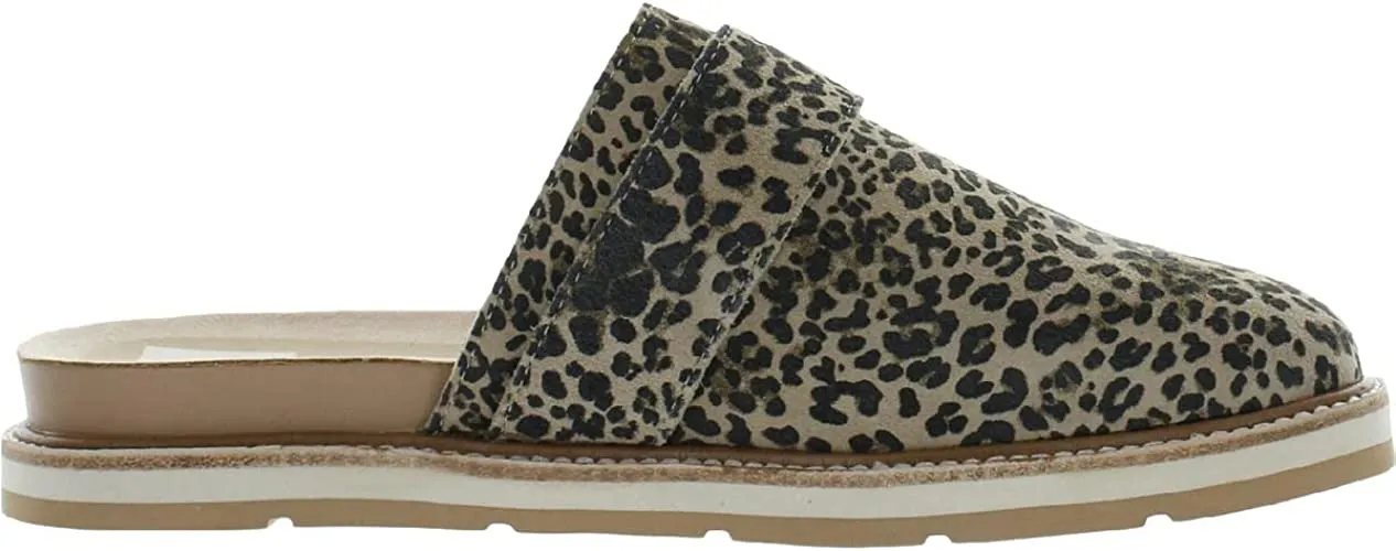 Dolce Vita Women's Verna Mule, TAN/Black Dusted Leopard Suede, 6.5