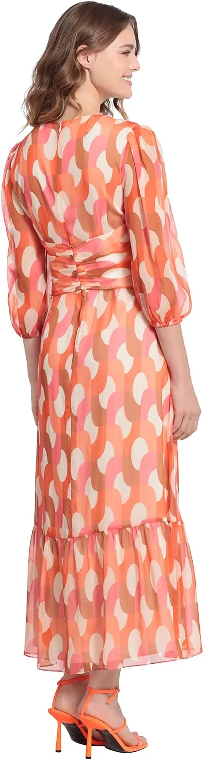 Donna Morgan Women's V-Neck Empire Waistband Maxi