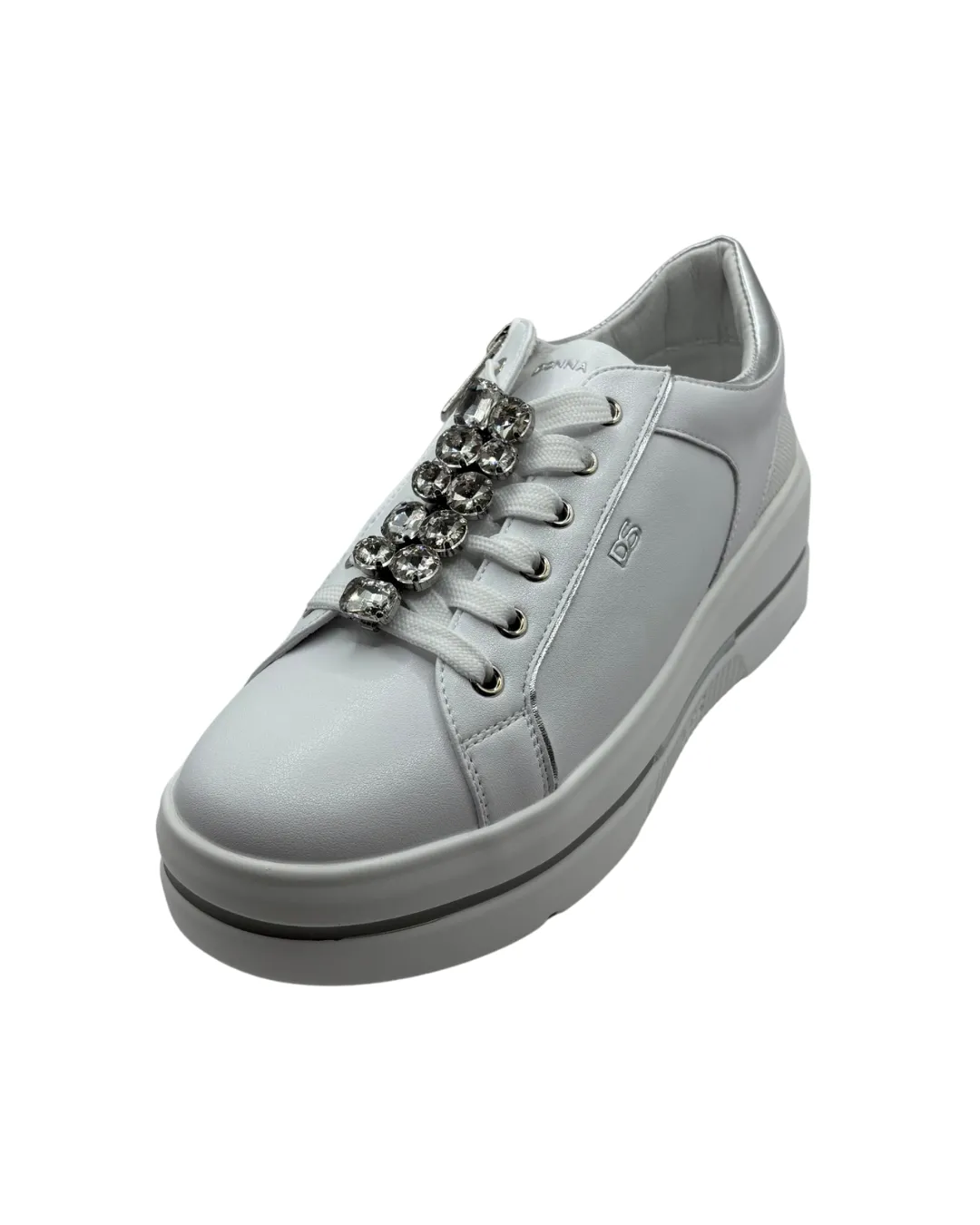Donna Serena White Platform Trainer