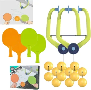 Door Ping Pong Game over the Door, Adjustable Doorway Game Pingpong Trainer Door Jam Pingpong Starter Kit for Door Frame Hanging Table Tennis Trainer Portable Set for Kids with Racket and Balls(2SET)