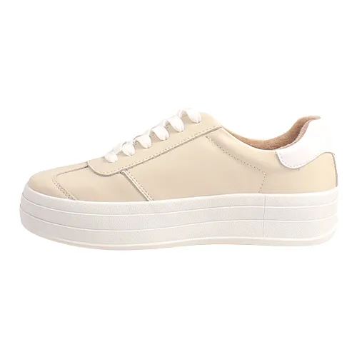 Drilleys Ladies Platform Trainers - Sixty Eight - Beige / Cheetah