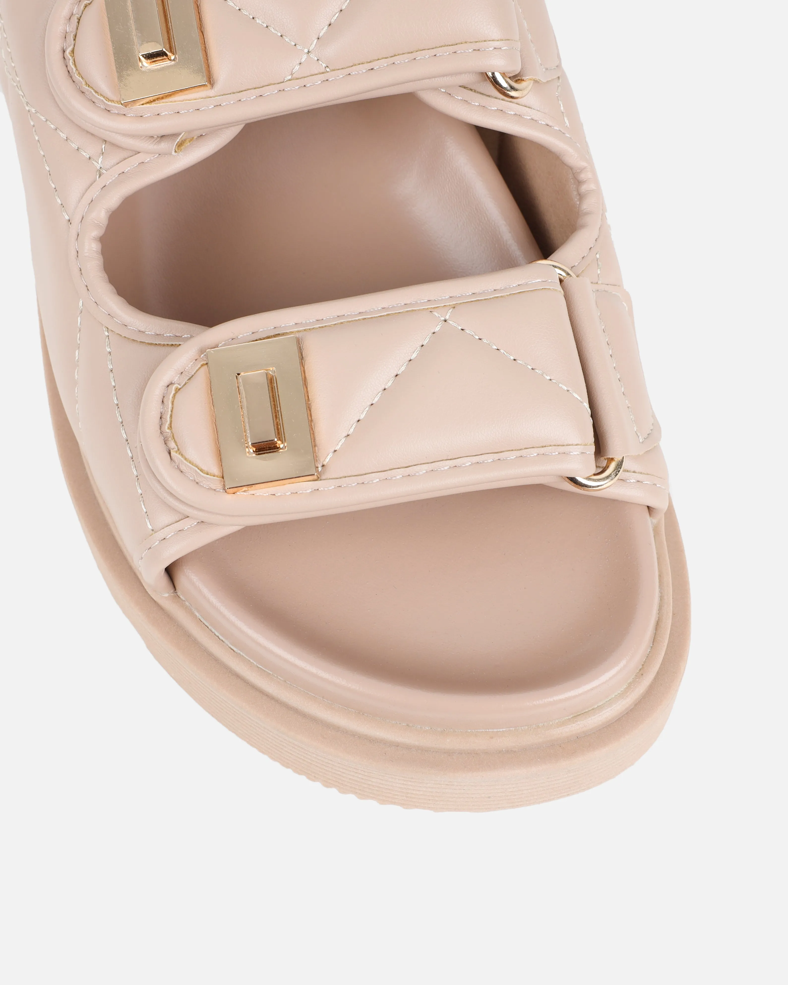 Eboni Nude Chunky Flat Sandals