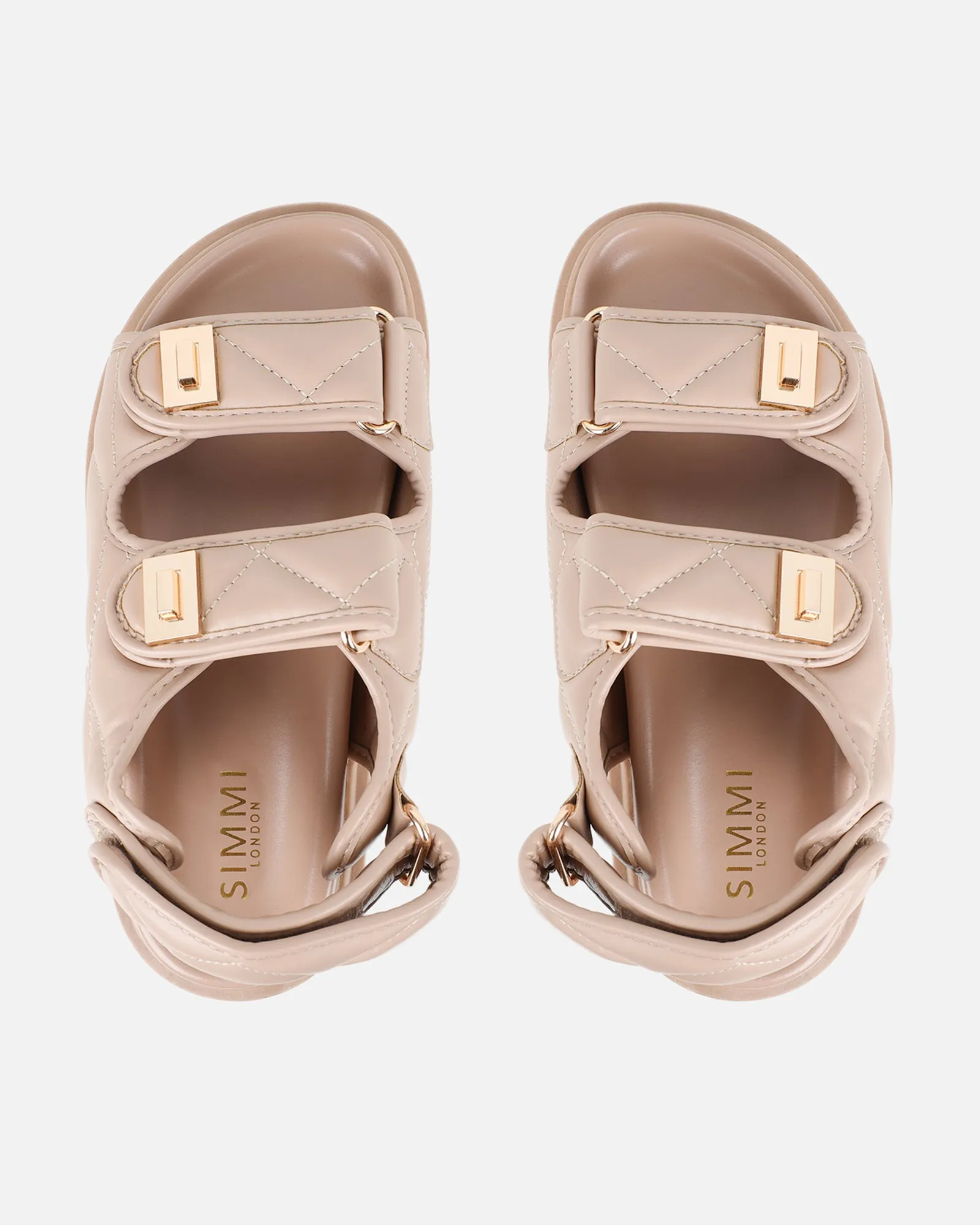 Eboni Nude Chunky Flat Sandals