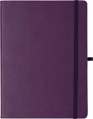 Eccolo Hardbound Writing Journal, Cool Jazz, 192 Pages of Cream Lined Paper with Elastic Band Closure, Lay Flat Design, Interior Gusset Pocket and Double Bookmarks (Eggplant, 7.25-x-9.6 Inches)