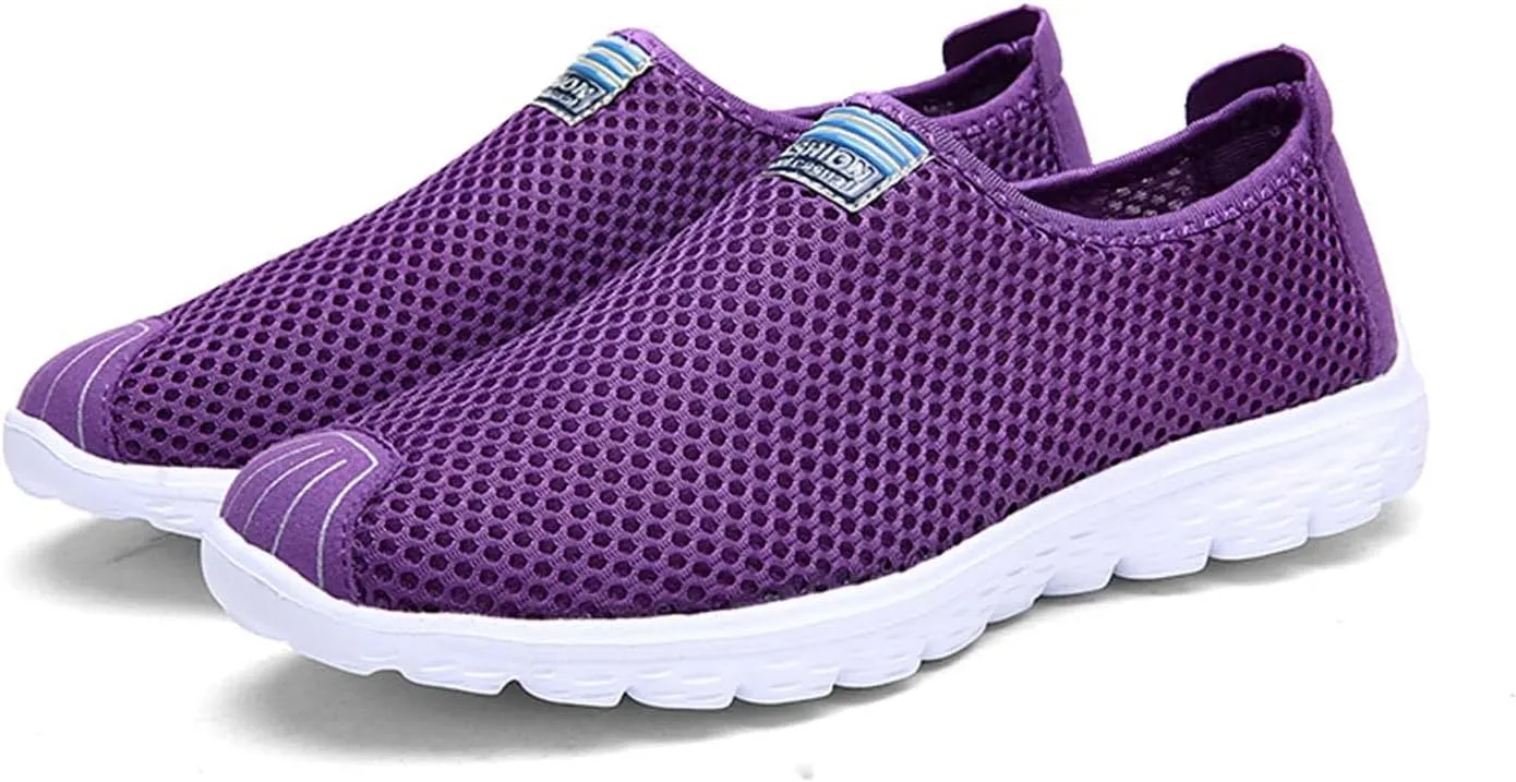 Eliogn Men's Women's Comfortable Breathable Walking Shoes Casual Knit Mesh Loafer Slip-on Sneakers Fashionable Lightweight Running Shoes for Unisex