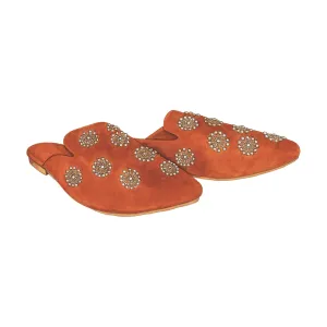 Embroidered Velvet Mule