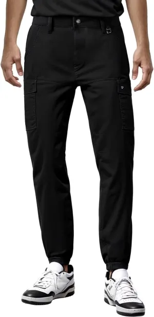 ETHANOL Men’s Stretch Lightweight Techwear 6-Pocket Cargo Pants with Heat-Seal Zipper for Workout and Workwear