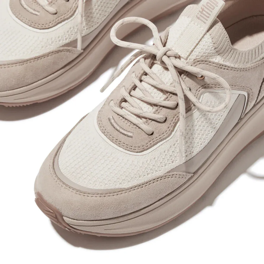F-Mode Knit/Suede Sneaker in Stone / Beige