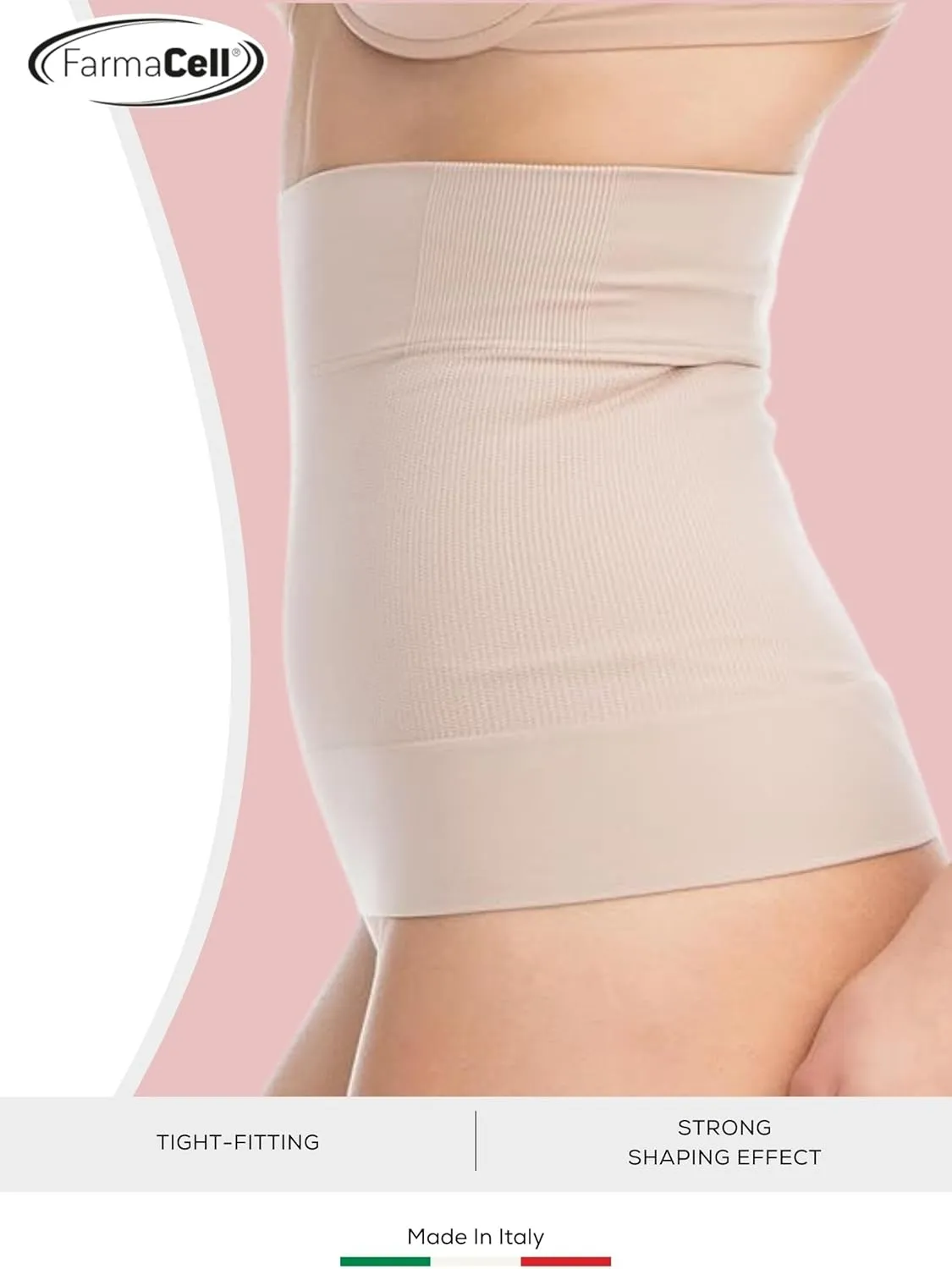 Farmacell Waist Trainer for Women 605 Made in Italy - Seamless Shapewear Tummy Control - Slimming Corset Shapewear