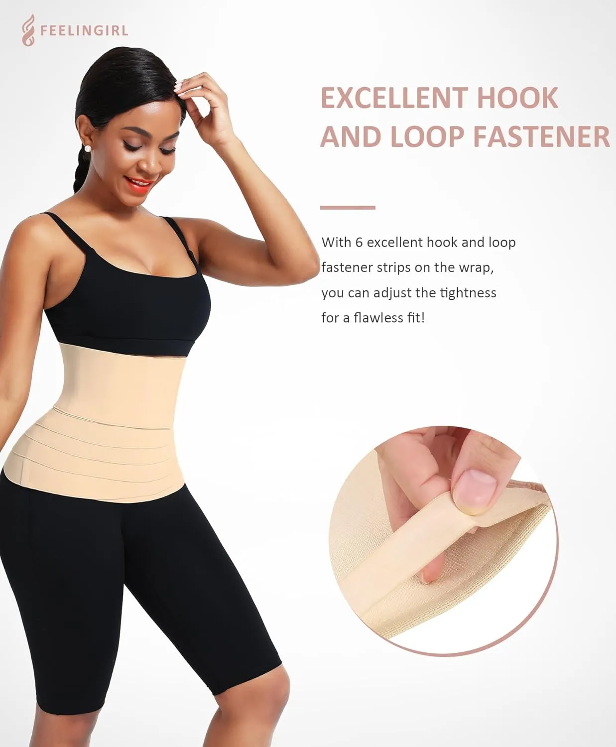 FeelinGirl Waist Trainer for Women Bandage Wrap Trimmer Belt Long Torso Tummy Wraps Belly Body Shaper Waist Trimmer Belt