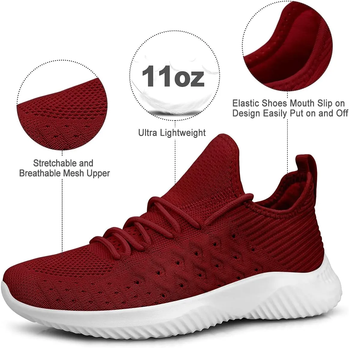 Feethit Womens Slip On Walking Shoes Non Slip Running Shoes Breathable Workout Shoes Lightweight Gym Sneakers