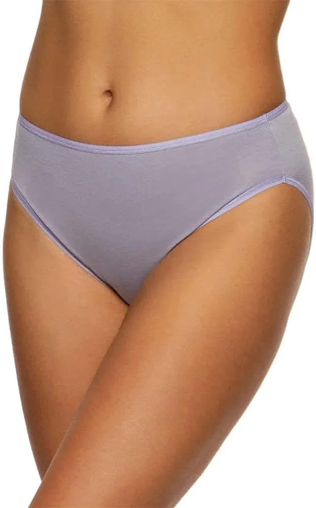 Felina Lingerie Womens 8 Pack Cotton Stretch Hi-Cut Full Coverage Panty