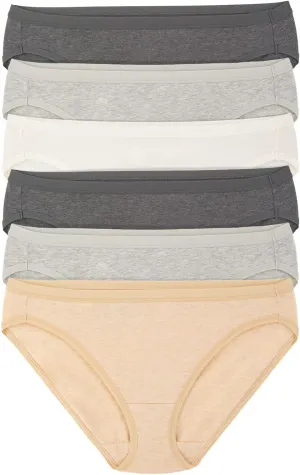 Felina Organic Cotton Bikini Panties - Seamless Women's Bikini Underwear (6-Pack)