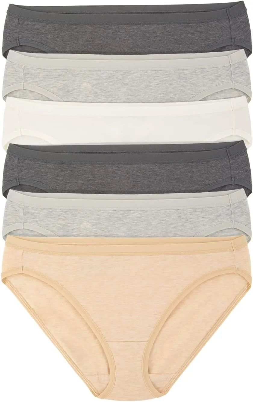 Felina Organic Cotton Bikini Panties - Seamless Women's Bikini Underwear (6-Pack)