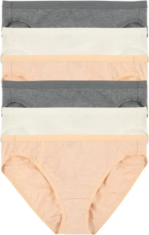 Felina Organic Cotton Bikini Panties - Seamless Women's Bikini Underwear (6-Pack)