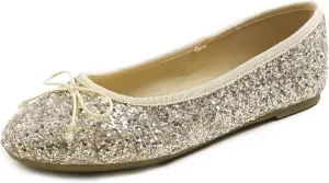 FEVERSOLE Women's Bling Soft Cushioned Comfort Flats Sparkle Party Ballets